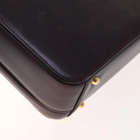 GUCCI Hand Bag Leather 2way Purple Gold Auth 107260 - Picture 5 of 16